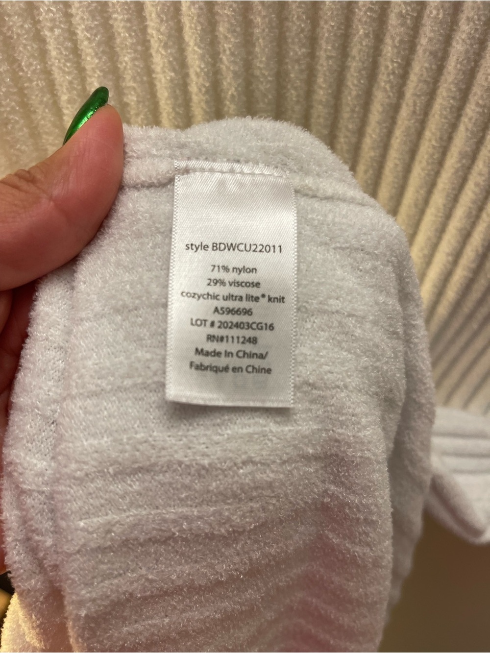 White Barefoot Dreams CozyChic Ultra Lite Rib Midi Dress XS - Picture 6 of 6